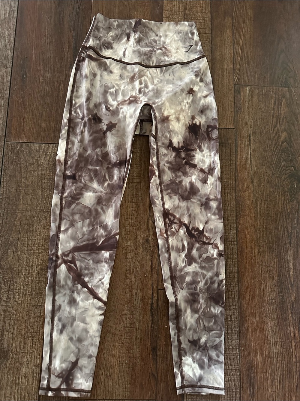 Gymshark Neutral Taupe Tie-Dye Leggings - Gymshark